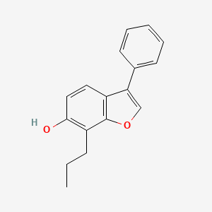 molecular formula C17H16O2 B8654742 3-Phenyl-6-hydroxy-7-propylbenzofuran 