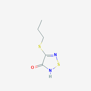 molecular formula C5H8N2OS2 B8654865 3-Propylthio-4-hydroxy-1,2,5-thiadiazole CAS No. 178369-70-5