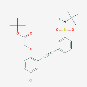 molecular formula C25H30ClNO5S B8654999 Tert-butyl[2-({5-[(tert-butylamino)sulfonyl]-2-methylphenyl}ethynyl)-4-chlorophenoxy]acetate 