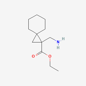 molecular formula C12H21NO2 B8655022 Ethyl 1-(aminomethyl)spiro[2.5]octane-1-carboxylate 