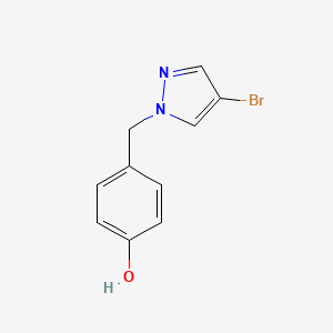 molecular formula C10H9BrN2O B8655120 4-((4-bromo-1H-pyrazol-1-yl)methyl)phenol 