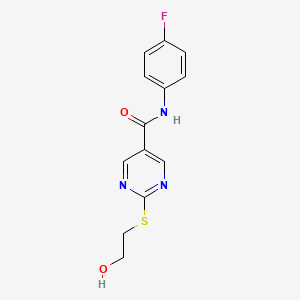 N-(4-Fluorophenyl)-2-[(2-hydroxyethyl)sulfanyl]pyrimidine-5-carboxamide