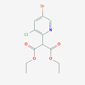 molecular formula C12H13BrClNO4 B8655206 Diethyl 2-(5-bromo-3-chloropyridin-2-yl)malonate 