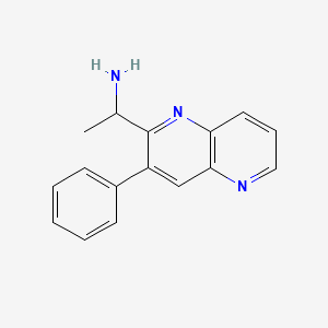 molecular formula C16H15N3 B8655339 1-(3-Phenyl-1,5-naphthyridin-2-yl)ethanamine 