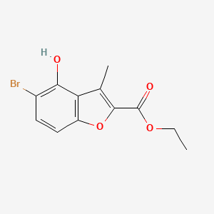 molecular formula C12H11BrO4 B8655417 5-Bromo-4-hydroxy-3-methyl-benzofuran-2-carboxylic acid ethyl ester 