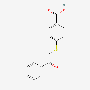 molecular formula C15H12O3S B8655433 4-[(2-Oxo-2-phenylethyl)thio]benzoic acid 