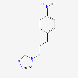 molecular formula C12H15N3 B8655443 4-[3-(1H-Imidazol-1-yl)propyl]aniline CAS No. 61292-88-4