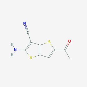 molecular formula C9H6N2OS2 B8655506 5-Acetyl-2-aminothieno[3,2-b]thiophene-3-carbonitrile CAS No. 113953-73-4