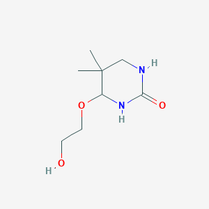 molecular formula C8H16N2O3 B8655543 4-(2-Hydroxyethoxy)-5,5-dimethyltetrahydropyrimidin-2(1H)-one CAS No. 91815-40-6