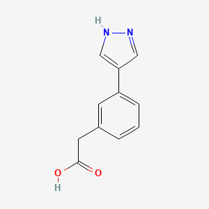 molecular formula C11H10N2O2 B8655570 2-(3-(1H-pyrazol-4-yl)phenyl)acetic acid 