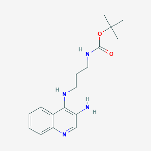 molecular formula C17H24N4O2 B8655664 tert-Butyl {3-[(3-aminoquinolin-4-yl)amino]propyl}carbamate 