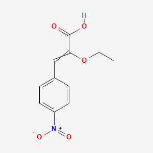 molecular formula C11H11NO5 B8655732 2-Ethoxy-3-(4-nitrophenyl)prop-2-enoic acid CAS No. 921196-07-8