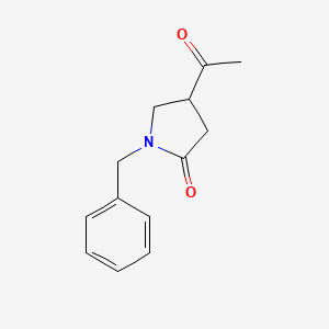 molecular formula C13H15NO2 B8655748 4-Acetyl-1-benzylpyrrolidin-2-one 