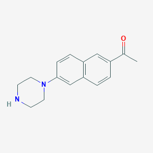 molecular formula C16H18N2O B8655760 1-[6-(Piperazin-1-yl)naphthalen-2-yl]ethan-1-one CAS No. 211109-12-5