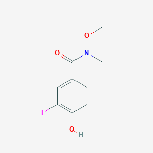 molecular formula C9H10INO3 B8655851 4-hydroxy-3-iodo-N-methoxy-N-methylbenzamide 