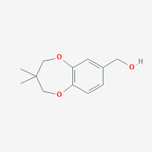 molecular formula C12H16O3 B8655872 2H-1,5-Benzodioxepin-7-methanol, 3,4-dihydro-3,3-dimethyl- 