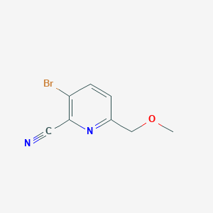 molecular formula C8H7BrN2O B8655878 3-Bromo-6-methoxymethyl-pyridine-2-carbonitrile 