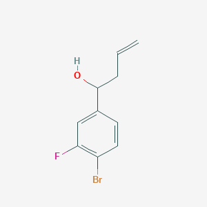 molecular formula C10H10BrFO B8655881 1-(4-Bromo-3-fluorophenyl)but-3-en-1-ol 