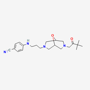 molecular formula C22H32N4O2 B8655904 4-({3-[7-(3,3-Dimethyl-2-oxobutyl)-9-oxa-3,7-diazabicyclo[3.3.1]non-3-yl]propyl}amino)benzonitrile 