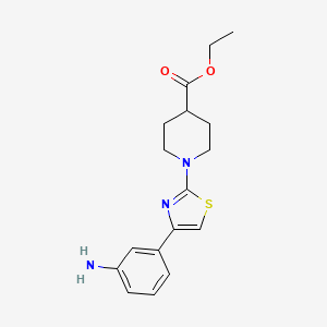 Ethyl 1-[4-(3-aminophenyl)-1,3-thiazol-2-yl]piperidine-4-carboxylate
