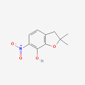 molecular formula C10H11NO4 B8656021 2,2-Dimethyl-6-nitro-2,3-dihydro-1-benzofuran-7-ol CAS No. 832713-81-2