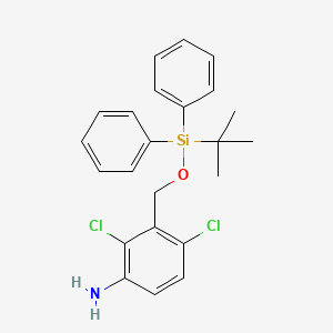 molecular formula C23H25Cl2NOSi B8656077 3-(Tert-butyldiphenylsilyloxymethyl)-2,4-dichloroaniline CAS No. 167837-45-8