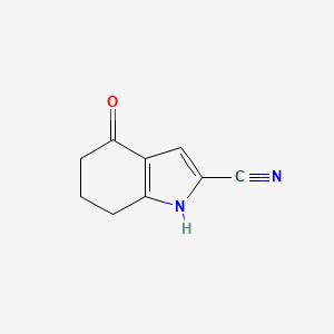 molecular formula C9H8N2O B8656247 4-Oxo4,5,6,7-tetrahydroindol-2-carbonitrile 