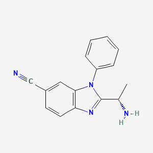 molecular formula C16H14N4 B8656284 (S)-2-(1-Aminoethyl)-1-phenyl-1H-benzo[D]imidazole-6-carbonitrile 