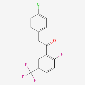 molecular formula C15H9ClF4O B8656346 2-(4-Chlorophenyl)-1-[2-fluoro-5-(trifluoromethyl)phenyl]ethanone 