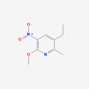 molecular formula C9H12N2O3 B8656384 2-Methoxy-3-nitro-5-ethyl-6-methylpyridine 