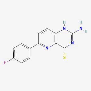 molecular formula C13H9FN4S B8656417 2-Amino-6-(4-fluorophenyl)pyrido[3,2-d]pyrimidine-4(1H)-thione CAS No. 917758-40-8