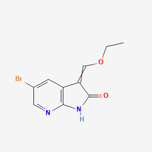 molecular formula C10H9BrN2O2 B8656468 2H-Pyrrolo[2,3-b]pyridin-2-one, 5-bromo-3-(ethoxymethylene)-1,3-dihydro- 