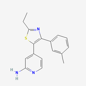 4-[2-Ethyl-4-(3-methylphenyl)-1,3-thiazol-5-yl]pyridin-2-amine