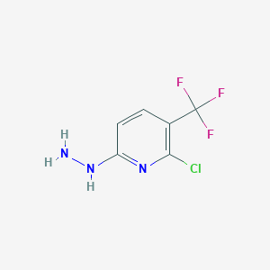 molecular formula C6H5ClF3N3 B8656570 2-Chloro-6-hydrazinyl-3-(trifluoromethyl)pyridine CAS No. 89444-05-3