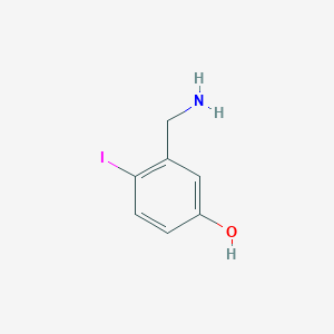 molecular formula C7H8INO B8656578 3-(Aminomethyl)-4-iodophenol 