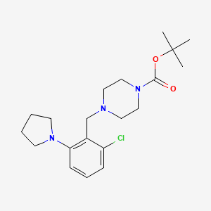 molecular formula C20H30ClN3O2 B8656602 Tert-butyl 4-[[2-chloro-6-(pyrrolidin-1-yl)phenyl]methyl]piperazine-1-carboxylate 