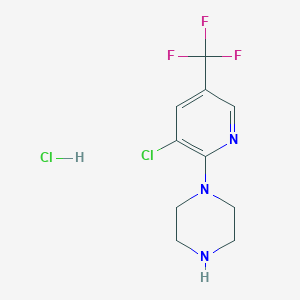molecular formula C10H12Cl2F3N3 B8656640 1-(3-Chloro-5-(trifluoromethyl)pyridin-2-yl)piperazine hydrochloride 