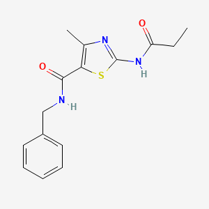 molecular formula C15H17N3O2S B8656899 4-Methyl-2-propionylaminothiazole-5-carboxylic Acid Benzylamide 