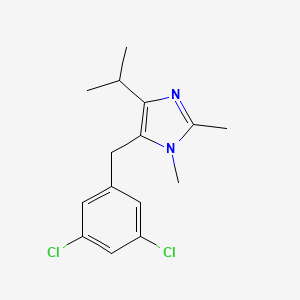 molecular formula C15H18Cl2N2 B8656981 1H-Imidazole, 5-((3,5-dichlorophenyl)methyl)-1,2-dimethyl-4-(1-methylethyl)- CAS No. 178979-93-6