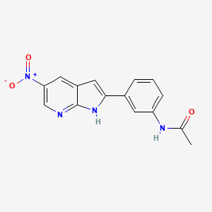 molecular formula C15H12N4O3 B8656991 N-(3-(5-Nitro-1H-pyrrolo[2,3-b]pyridin-2-yl)phenyl)acetamide CAS No. 896114-97-9