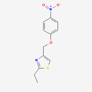 molecular formula C12H12N2O3S B8657134 2-Ethyl-4-[(4-nitrophenoxy)methyl]-1,3-thiazole 