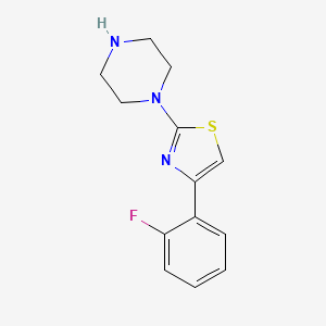 molecular formula C13H14FN3S B8657153 1-[4-(2-Fluorophenyl)-1,3-thiazol-2-yl]piperazine CAS No. 887625-20-9