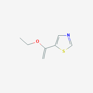 molecular formula C7H9NOS B8657193 5-(1-Ethoxyvinyl)thiazole 