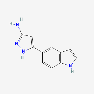 molecular formula C11H10N4 B8657198 5-(1H-Indol-5-yl)-2H-pyrazol-3-ylamine 