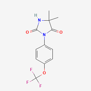 molecular formula C12H11F3N2O3 B8657201 5,5-Dimethyl-3-[4-(trifluoromethoxy)phenyl]imidazolidine-2,4-dione CAS No. 89020-93-9