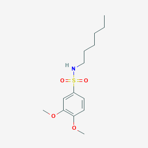 molecular formula C14H23NO4S B8657211 N-hexyl-3,4-dimethoxybenzenesulfonamide 