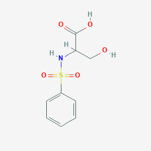 molecular formula C9H11NO5S B8657224 3-Hydroxy-2-[(phenylsulfonyl)amino]propanoic acid 