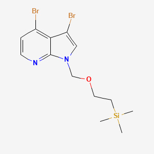 molecular formula C13H18Br2N2OSi B8657252 3,4-Dibromo-1-((2-(trimethylsilyl)ethoxy)methyl)-1H-pyrrolo[2,3-b]pyridine 