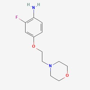 molecular formula C12H17FN2O2 B8657279 2-Fluoro-4-(2-morpholin-4-yl-ethoxy)aniline 