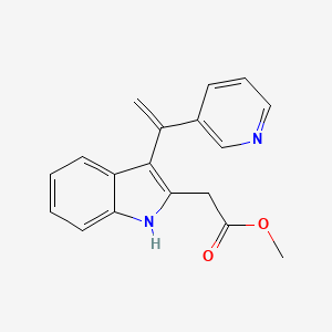 molecular formula C18H16N2O2 B8657290 methyl 2-[3-(1-pyridin-3-ylethenyl)-1H-indol-2-yl]acetate CAS No. 91653-14-4